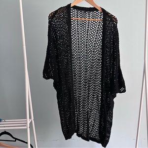 Crochet shawl black one size